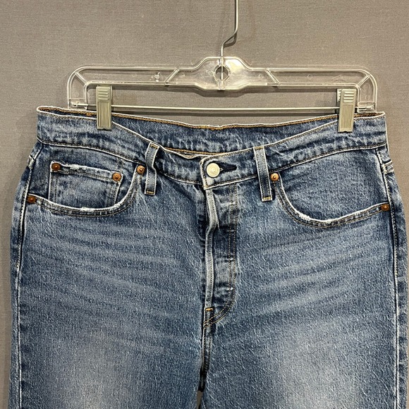 Levi's 501 S Skinny Jeans Womens 29x28 Blue Medium Wash High Rise Button Fly - Picture 11 of 14